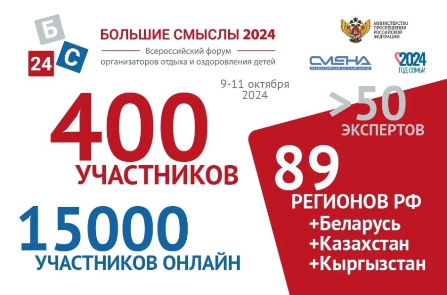 9 октября в Анапе стартует Всероссийский форум организаторов детского отдыха «Большие смыслы-2024»