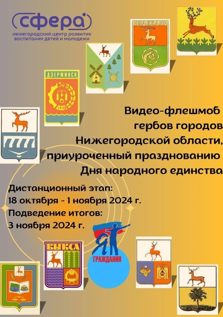 Видео-флешмоб гербов городов Нижегородской области, приуроченный к празднованию Дня народного единства
