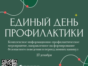 Проведение единого дня профилактики «Безопасный Новый год» в образовательных организациях 